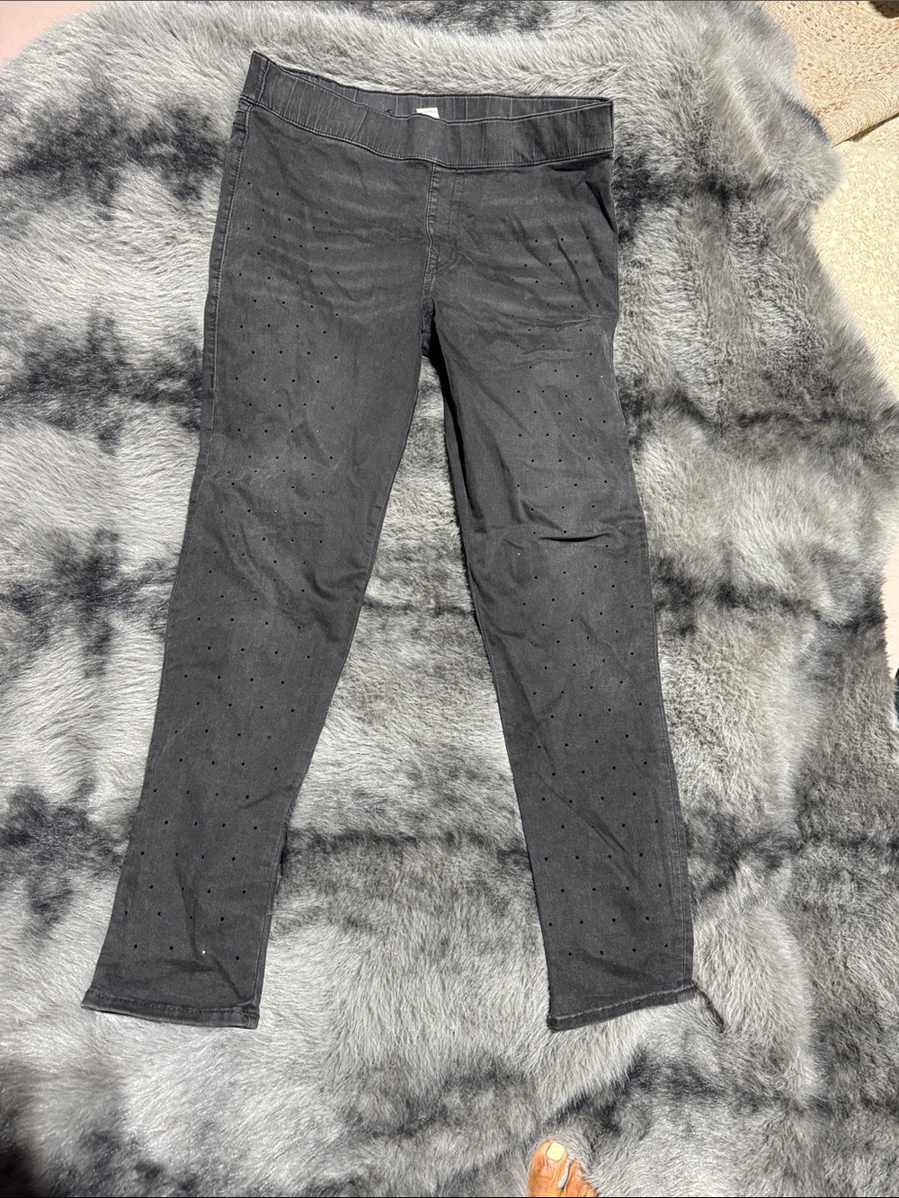 True Religion Black Jeggings with Subtle Stud Detail